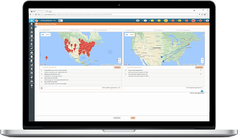 Clinical data connected office screenshot