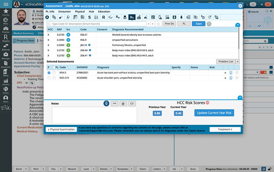 provider hierarchical condition category module screenshot