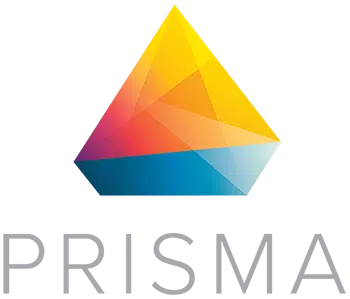 a graphic of a prism, and the logo text reading PRISMA