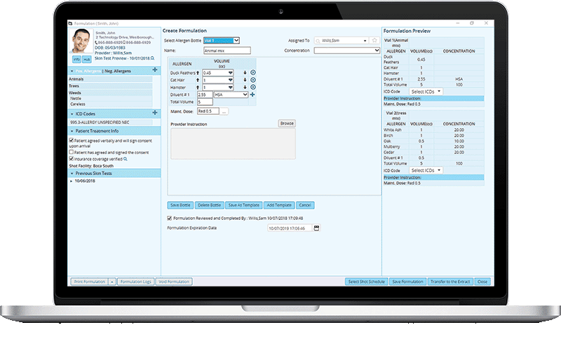 eClinicalWorks EHR Allergy Screenshot