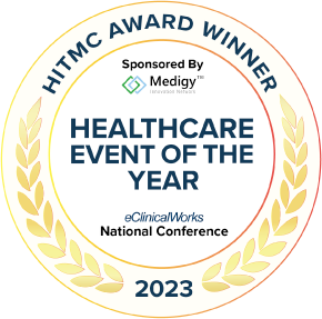 HITMC Award Winner 2023 Sponsored By Medigy Healthcare event of the year eClinicalWorks National Conference