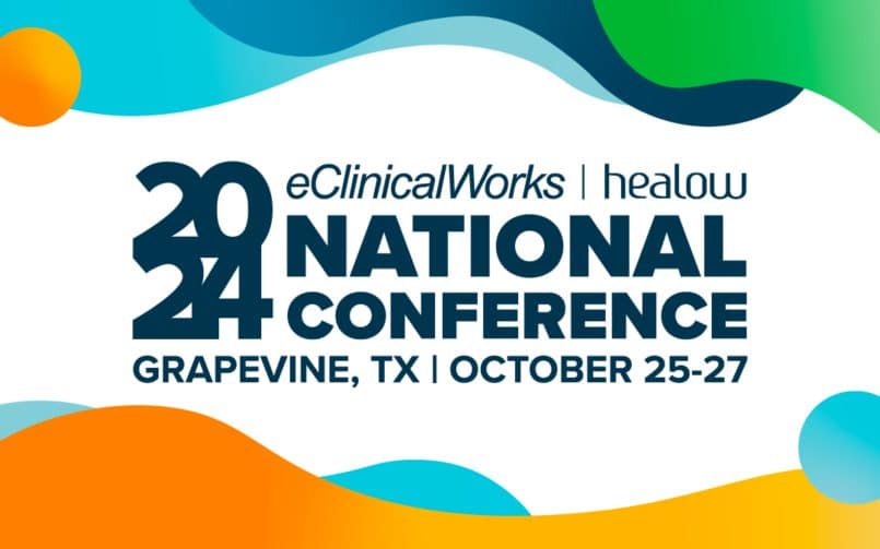 eClinicalWorks and healow 2024 National Conference Grapevine, TX October 25-27 logo