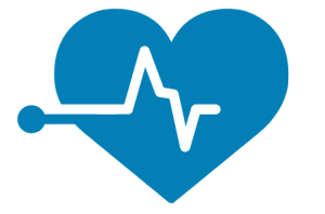 blue and white heart icon
